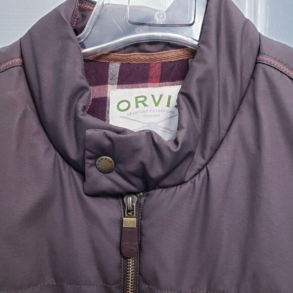 Orvis Insulated Cotton Vest Flannel Lining Brown Outdoor Sporting Men's Large - Picture 3 of 13